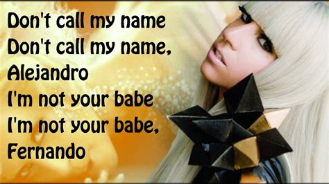 lady gaga alejandro lyrics youtube